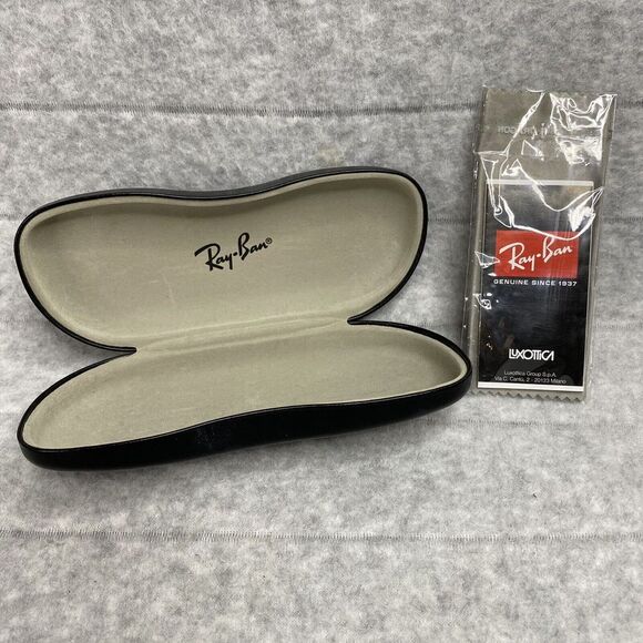 Ray-Ban Black‎ Clamshell Sunglasses Authentic Hard Case with Cleaning Cloth - Picture 1 of 9